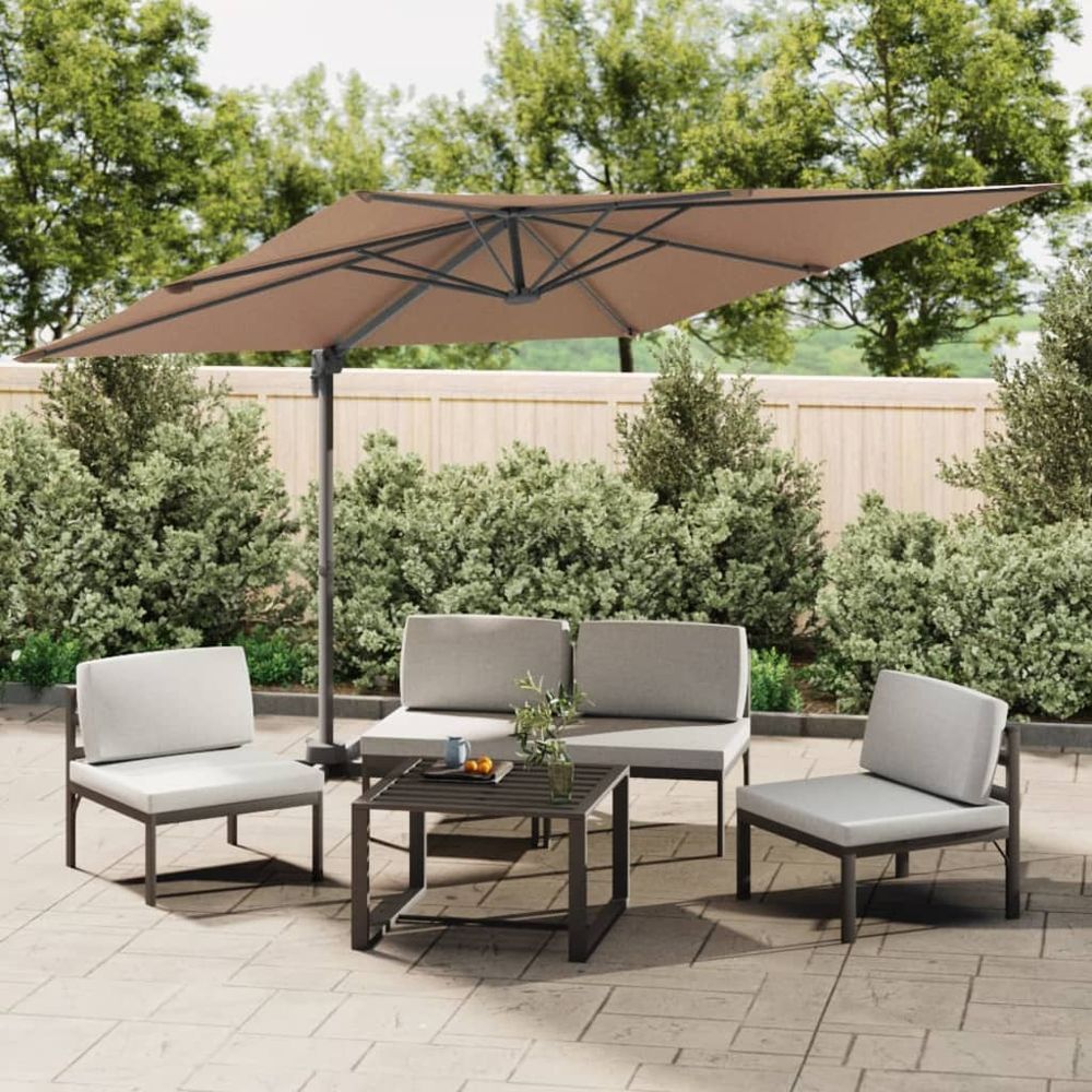 Cantilever Umbrella with Aluminium Pole Taupe 300x300 cm - anydaydirect