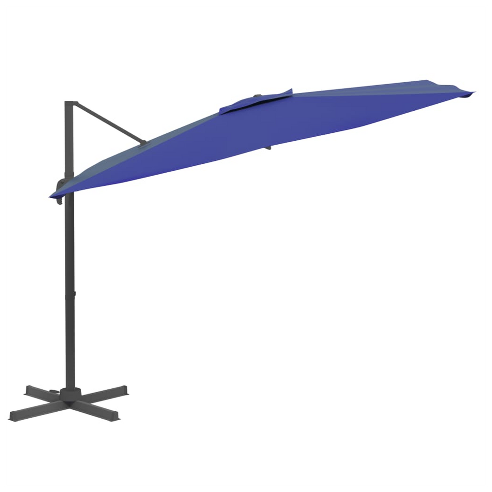 LED Cantilever Umbrella Azure Blue 400x300 cm - anydaydirect