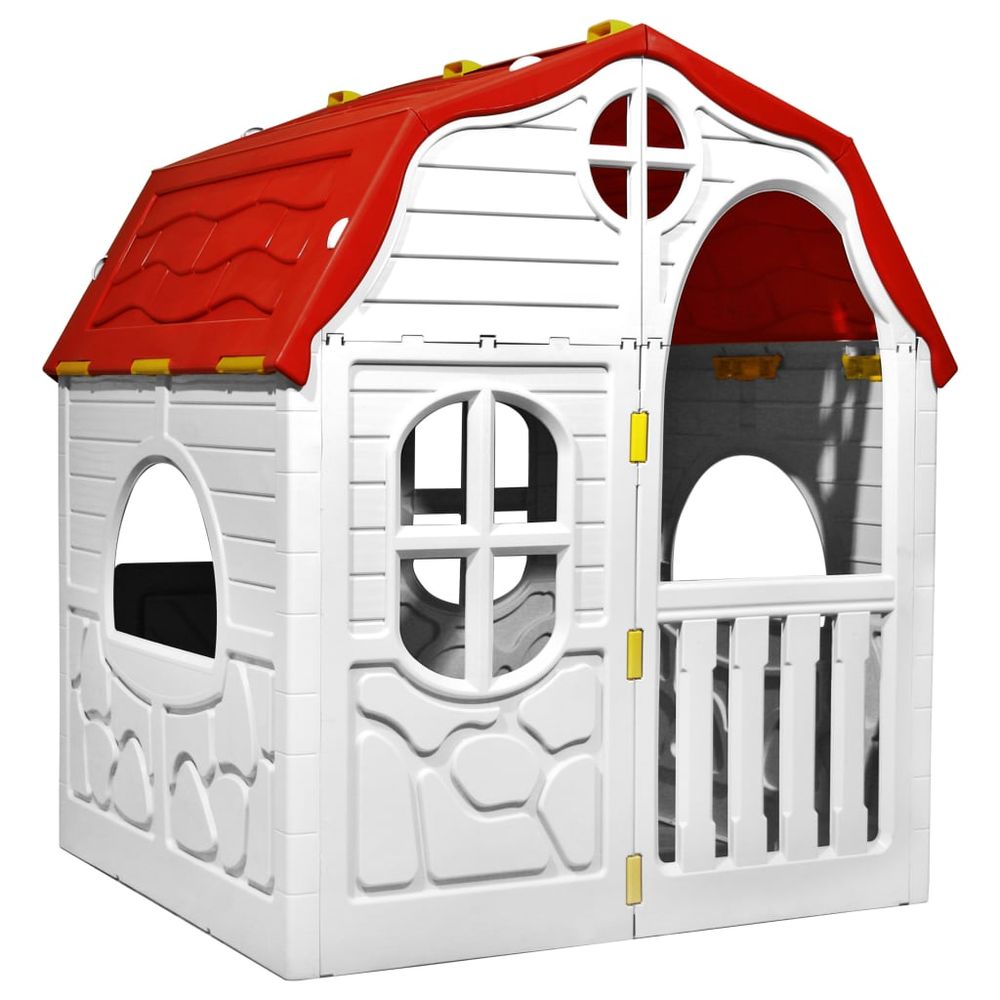 Kids Foldable Playhouse with Working Door and Windows - anydaydirect