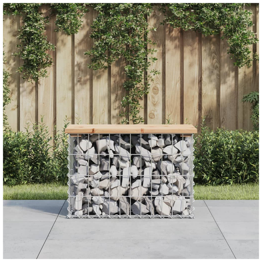 vidaXL Garden Bench Gabion Design 63x31.5x42 cm Solid Wood Pine - anydaydirect