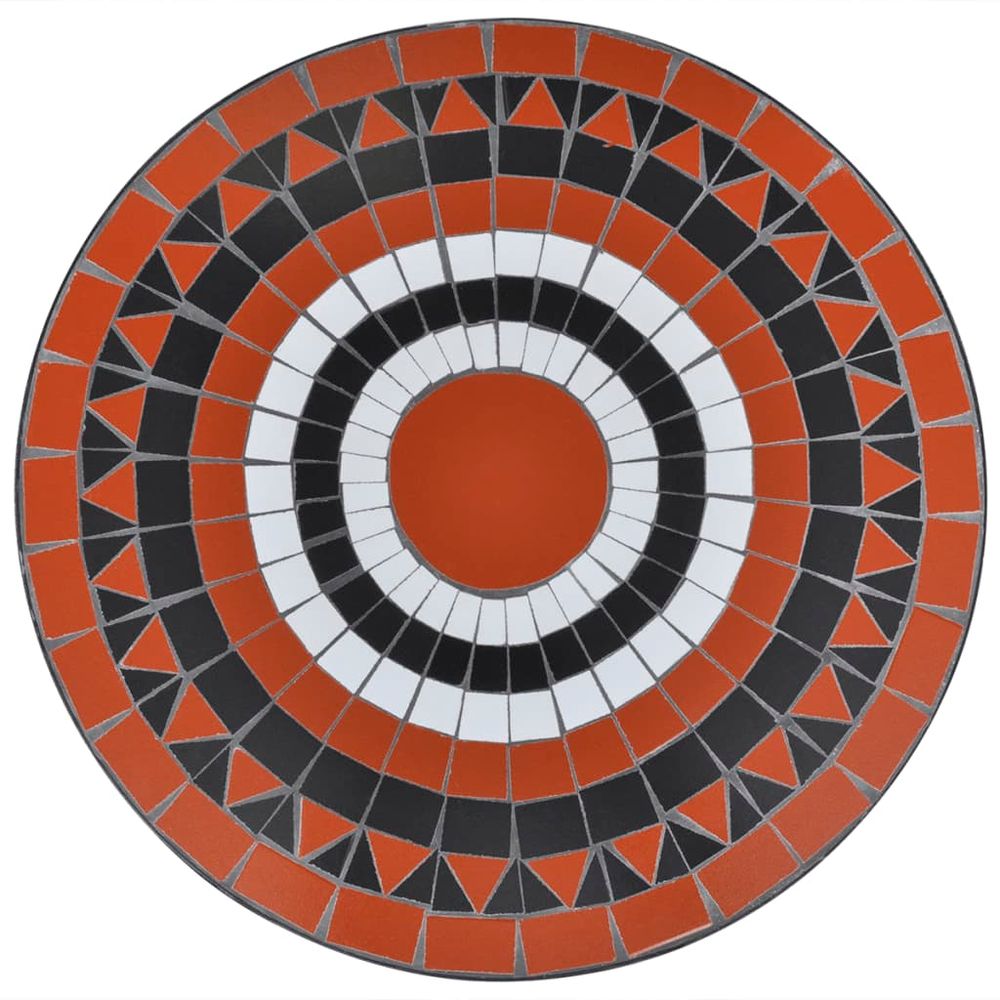 Bistro Table Terracotta and White 60 cm Mosaic - anydaydirect