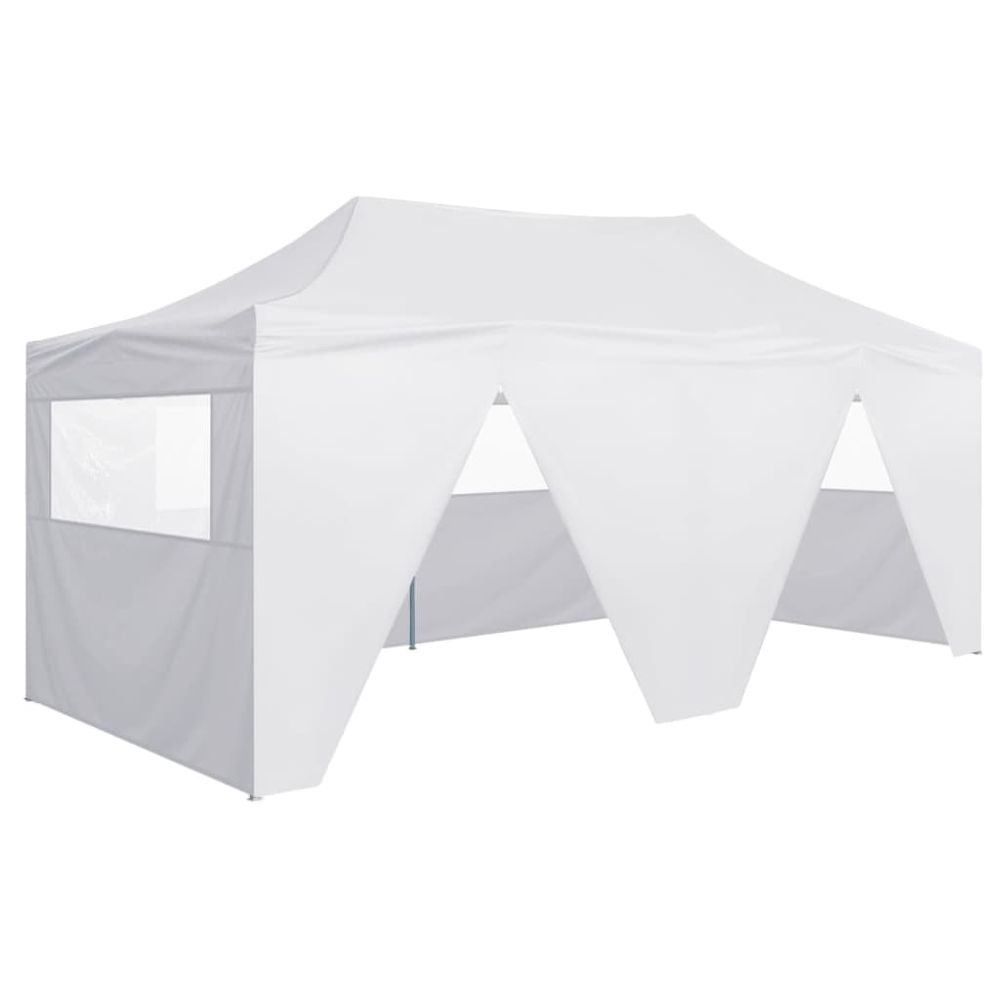 Professional Folding Party Tent with 4 Sidewalls 3x6 m Steel Blue - anydaydirect