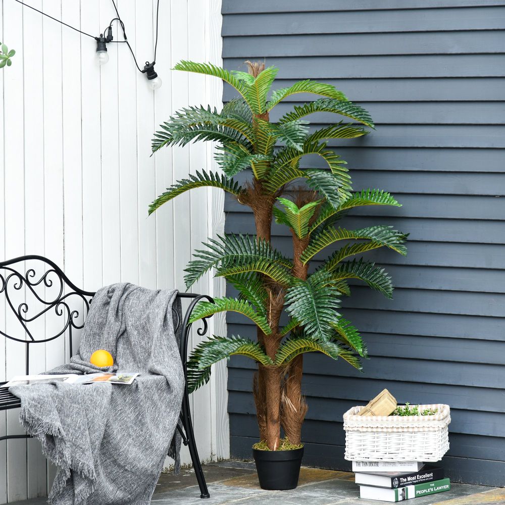 Artificial Fern Tree 36 Leaves with Nursery Pot, Fake Plant 150cm - anydaydirect