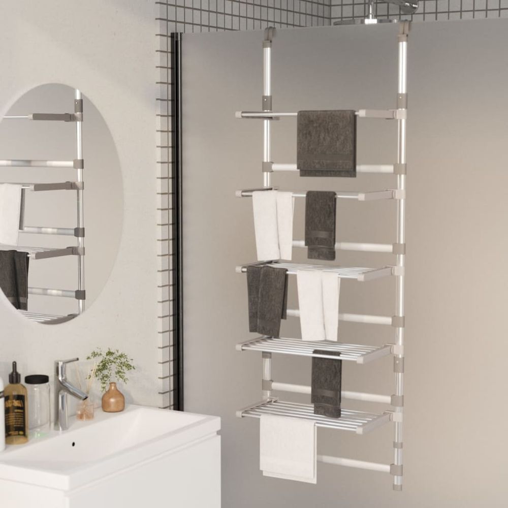 3-5 Tier Hanging Laundry Drying Rack Aluminium - anydaydirect