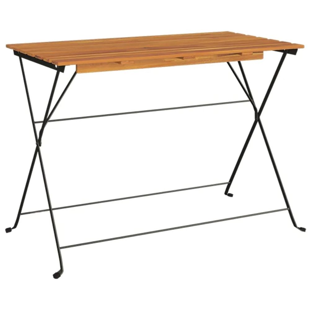 Folding Bistro Table 100x54x71 cm Solid Wood Acacia and Steel - anydaydirect