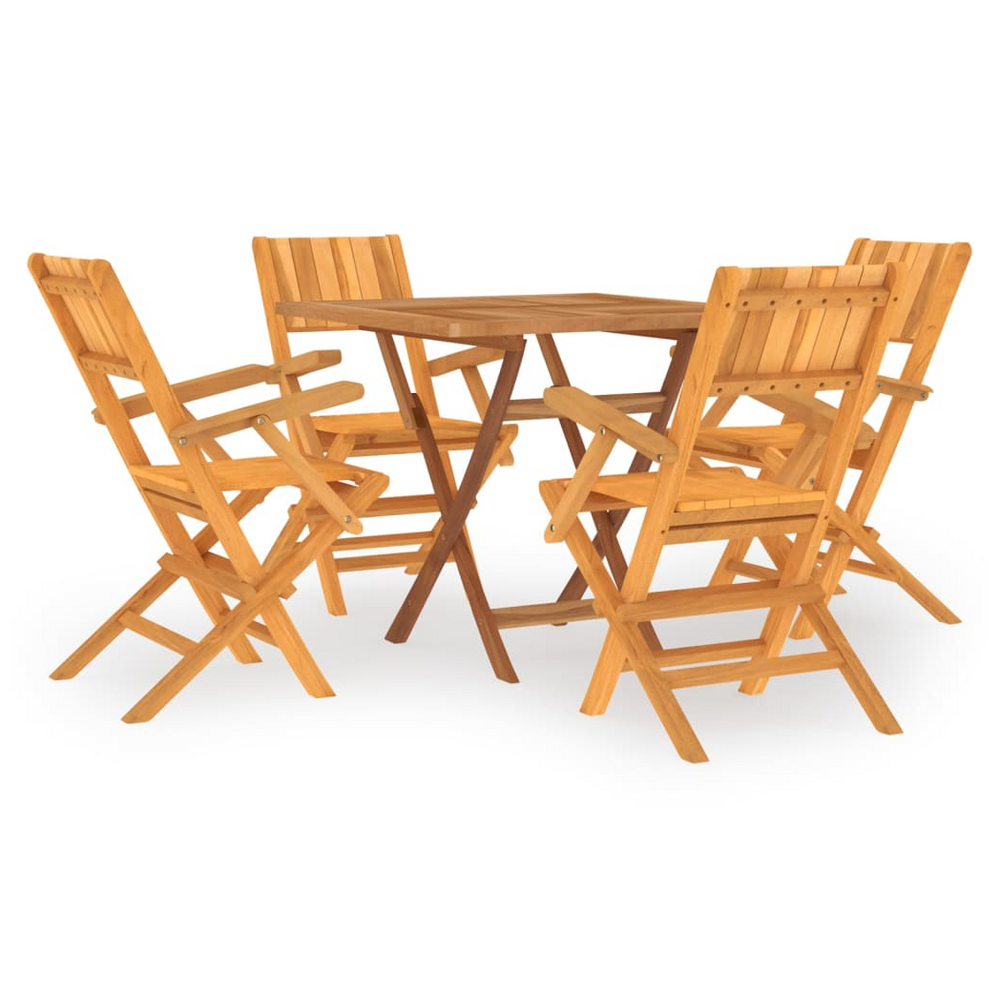 5 Piece Garden Dining Set Solid Wood Teak - anydaydirect