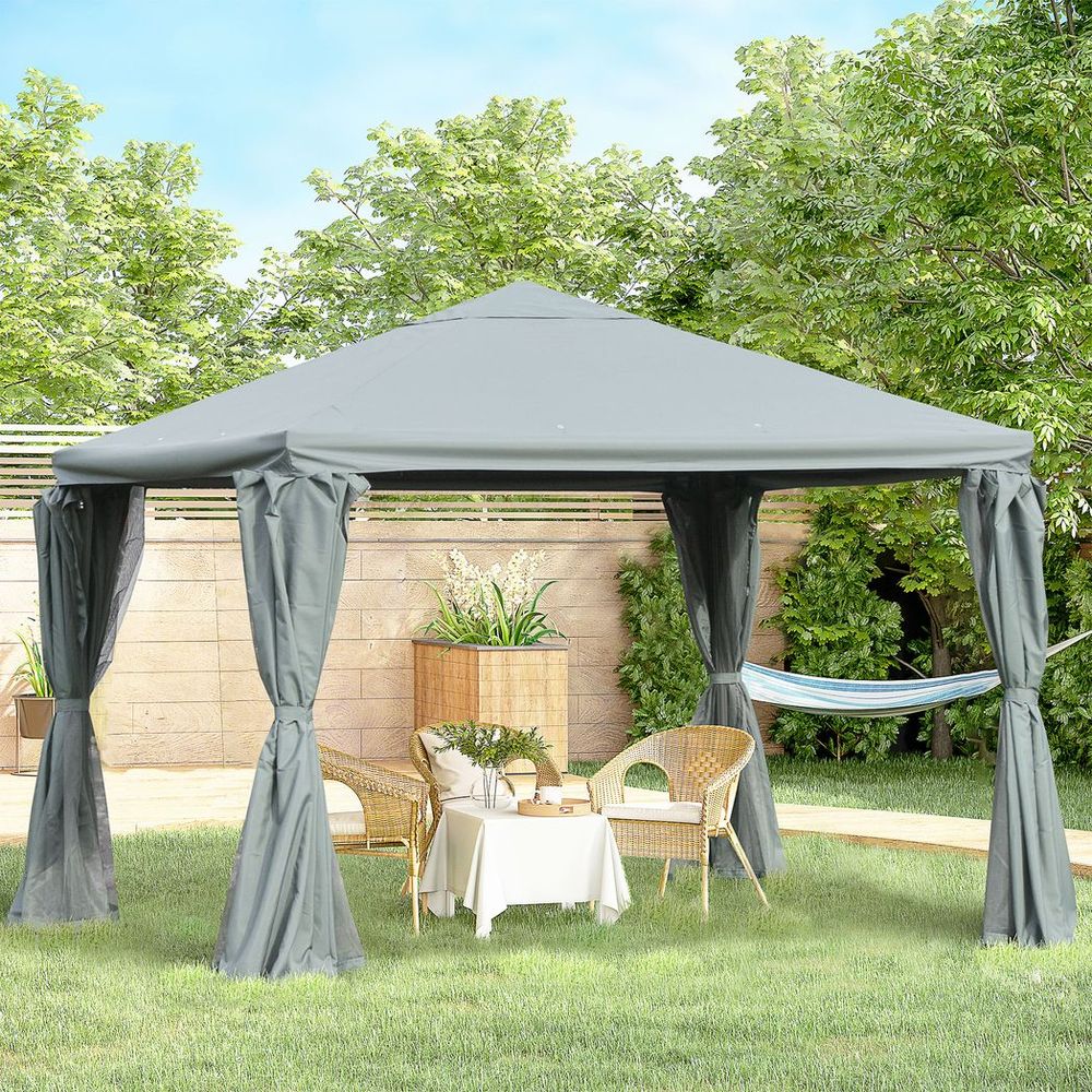 3(m) Outdoor Gazebo Canopy Party Tent Aluminum Frame with Sidewalls - anydaydirect
