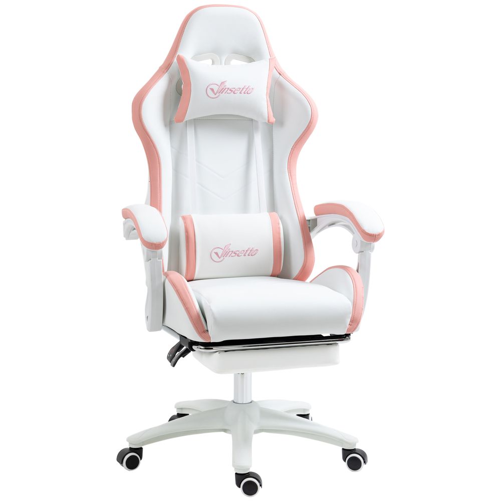 Vinsetto Racing Style Gaming Chair with Reclining Function Footrest, Pink - anydaydirect