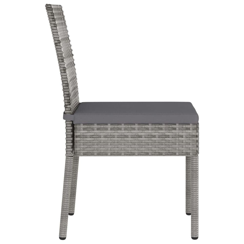 Garden Dining Chairs 2 pcs Poly Rattan Grey - anydaydirect