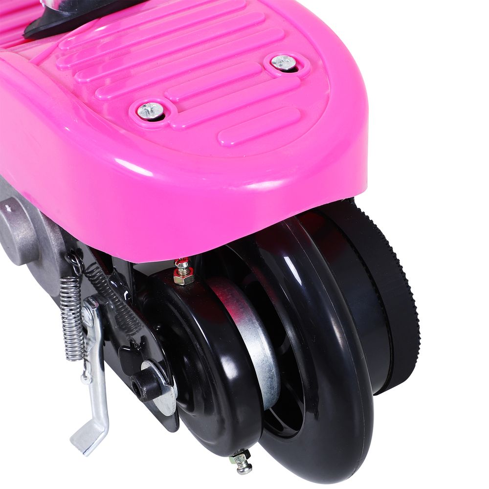 Kids Foldable Electric Powered Scooters 120W Toy Brake Kickstand Pink HOMCOM - anydaydirect