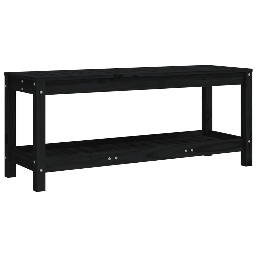 vidaXL Garden Table Black 108x35x45 cm Solid Wood Pine - anydaydirect