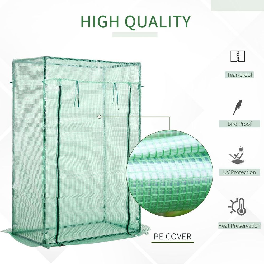 100 x 50 x 150cm Greenhouse w/ Zipper Roll-up Door Outdoor Green - anydaydirect