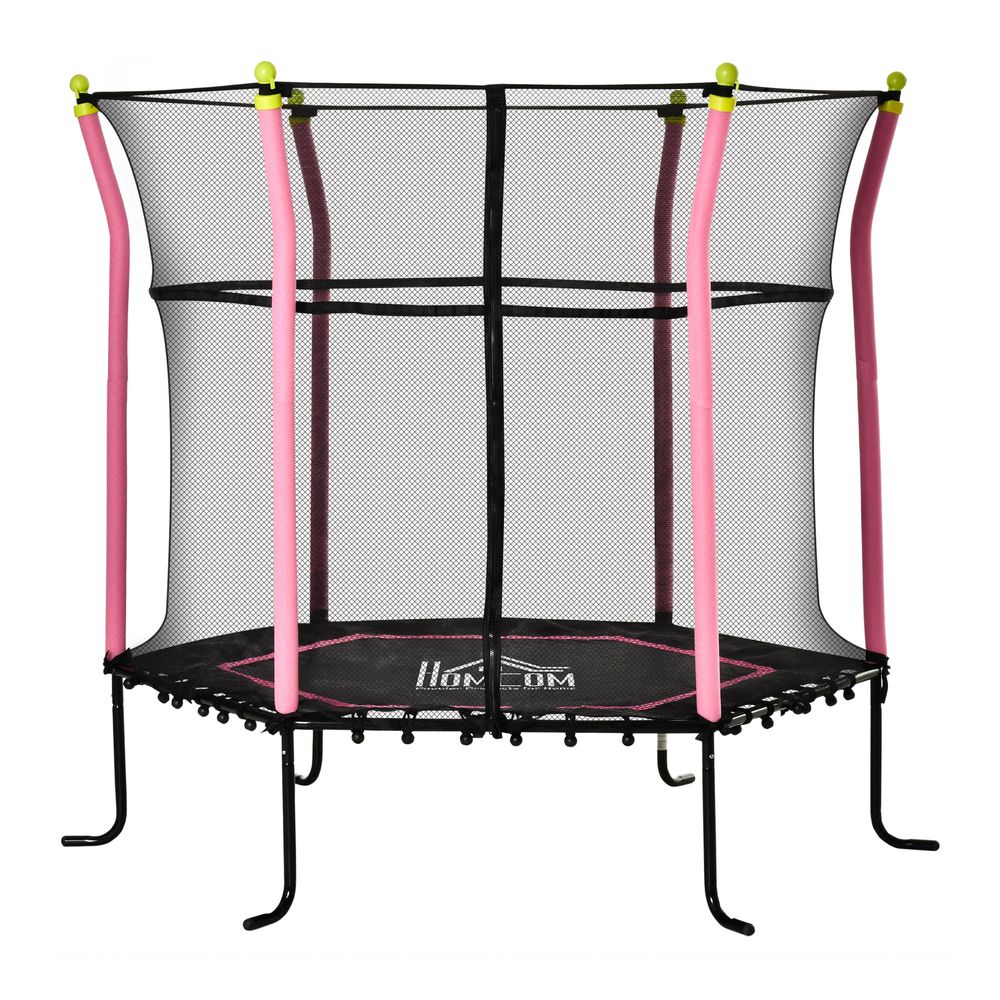 5.2FT Kids Trampoline With Enclosure Indoor Outdoor for 3-10 Years Pink - anydaydirect