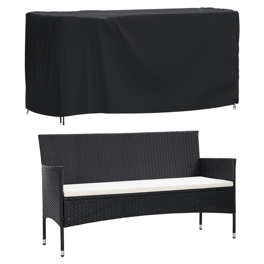 vidaXL Garden Furniture Cover Black 180x70x90 cm Waterproof 420D - anydaydirect