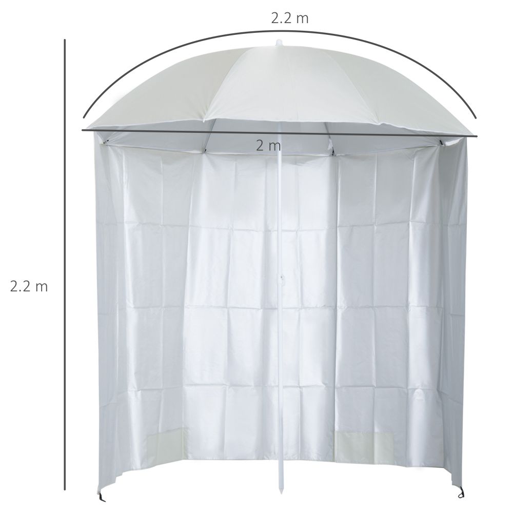 2.2M Outdoor Parasol Fishing Umbrella Beach Sun Shelter w/ Carry Bag Outsunny - anydaydirect