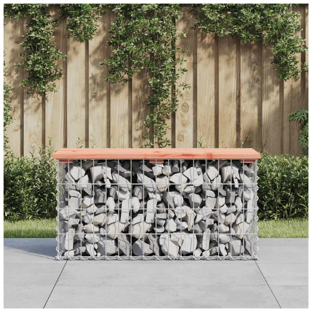 vidaXL Garden Bench Gabion Design 83x31.5x42 cm Solid Wood Douglas - anydaydirect