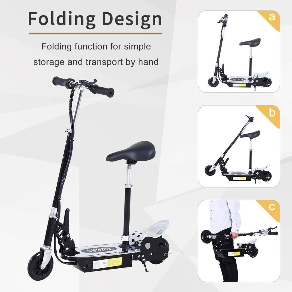 HOMCOM Teen Foldable Electric Scooters Electric Battery 120W w/ Brake Kickstand - anydaydirect
