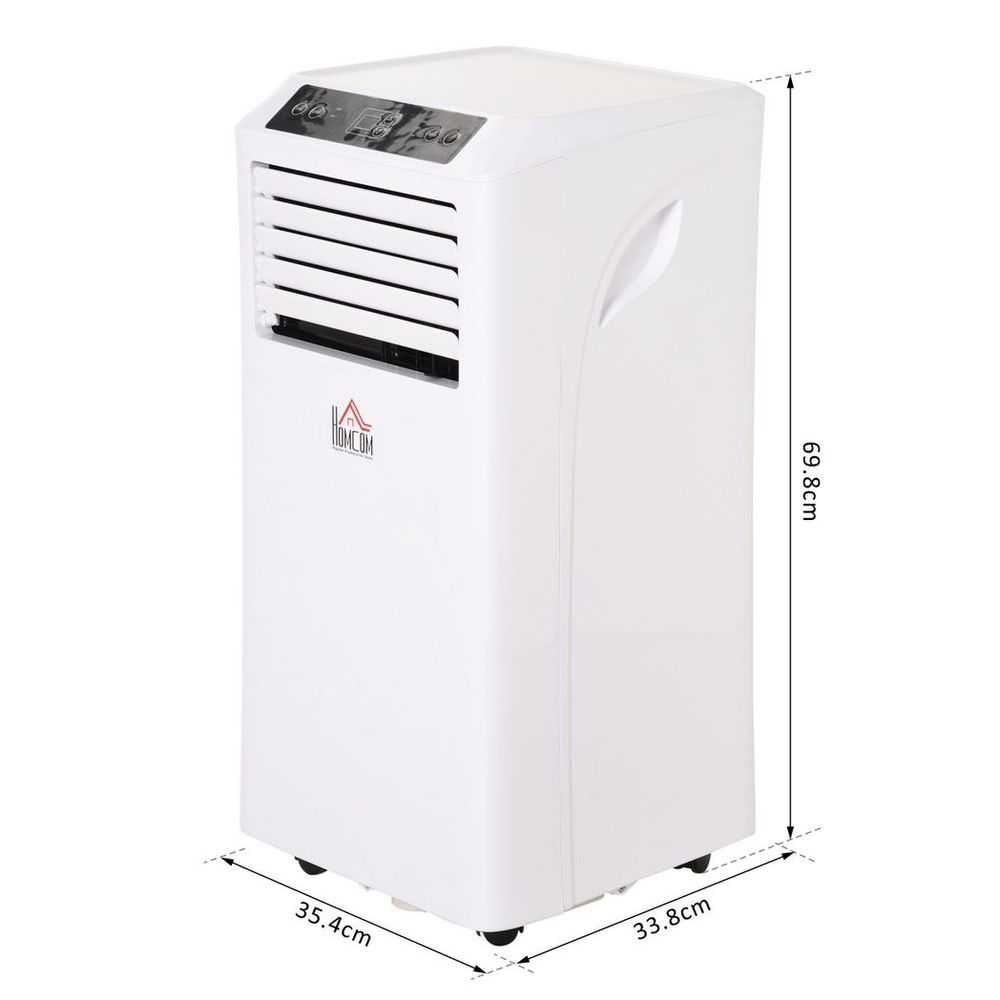 HOMCOM Mobile Air Conditioner W/ RC Cooling Sleeping Mode Portable White 1080W - anydaydirect