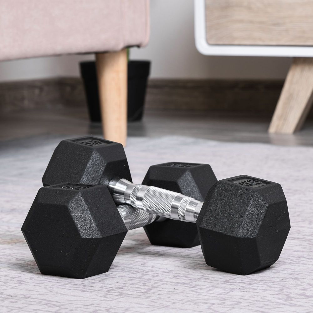 Hexagonal Dumbbells Kit Weight Lifting Exercise for Home Fitness 2x4kg HOMCOM - anydaydirect