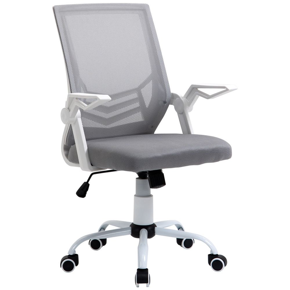 Mesh Swivel Office Chair Task Computer Chair w/ Lumbar Support, Grey Vinsetto - anydaydirect