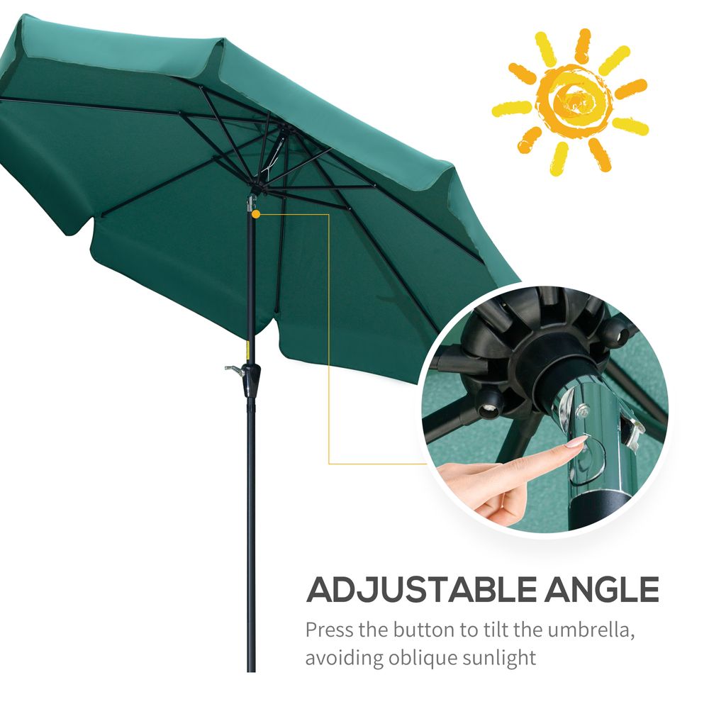 2.66m Patio Umbrella Garden Green - anydaydirect