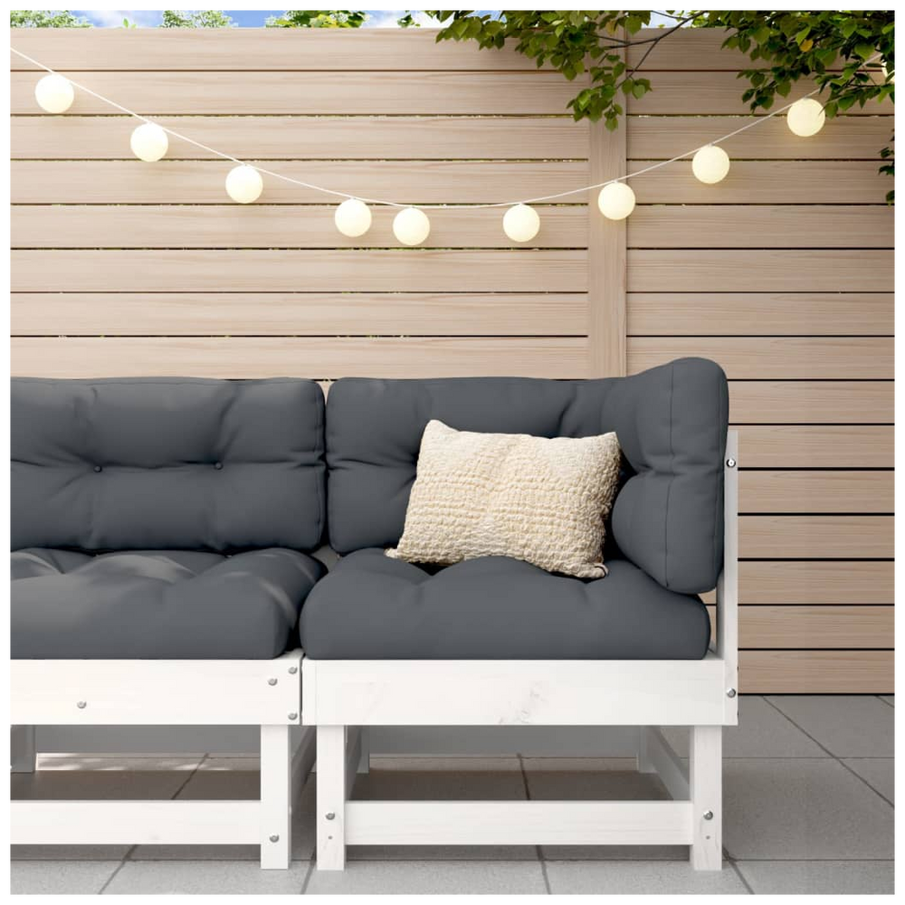 vidaXL Corner Sofa with Cushions White Solid Wood Pine - anydaydirect