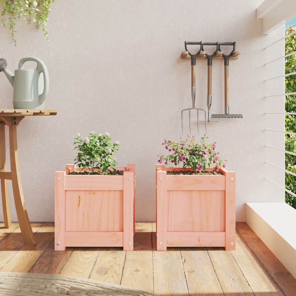 vidaXL Garden Planters 2 pcs Solid Wood Douglas - anydaydirect