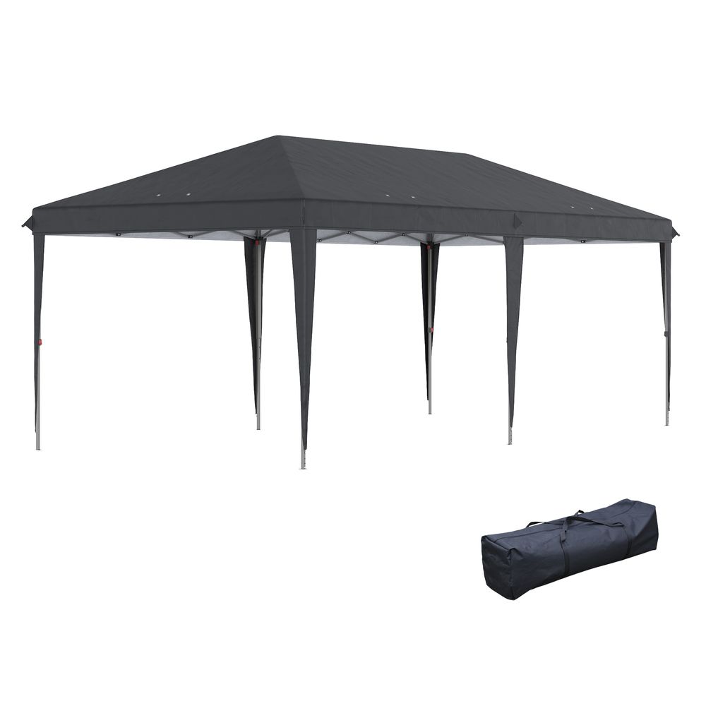 3 x 6 m Pop Up Gazebo Patio Party Event Heavy Duty Canopy Black - anydaydirect