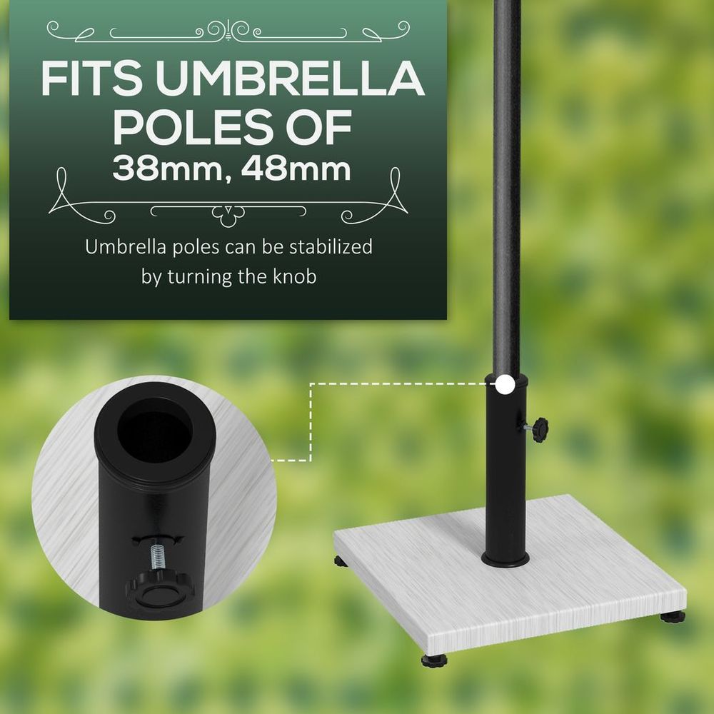 Outsunny 12kg Garden Parasol Base w/ Adjustable Foot Concrete Umbrella Stand - anydaydirect