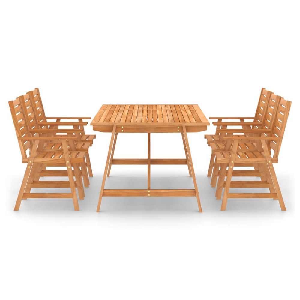 7 Piece Garden Dining Set Solid Acacia Wood - anydaydirect