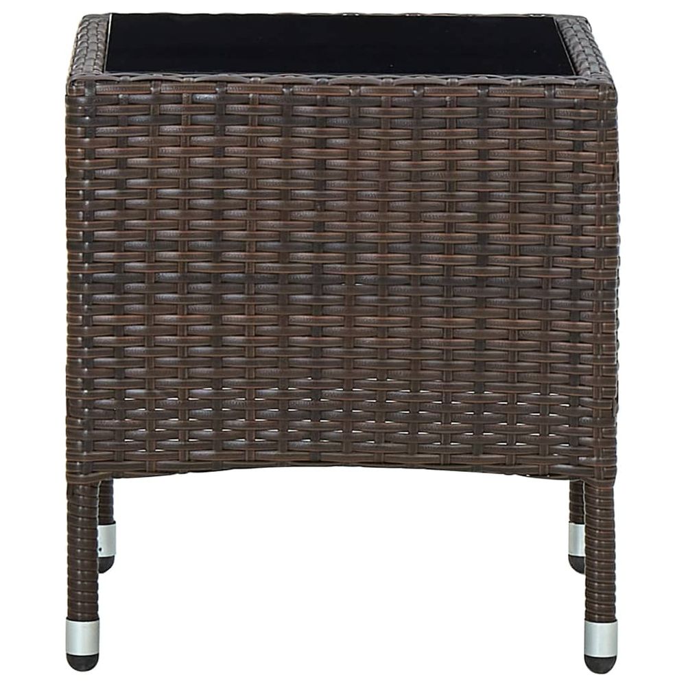 Garden Table Brown 40x40x45 cm Poly Rattan - anydaydirect