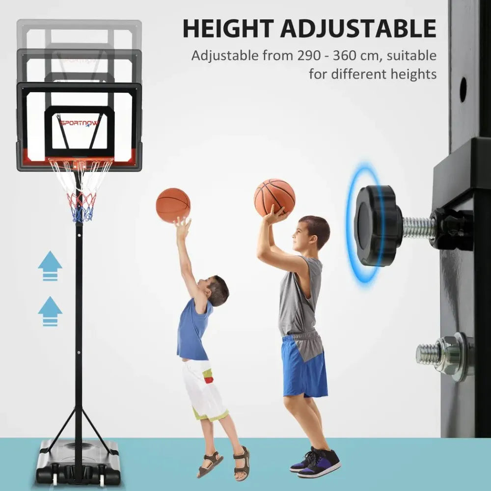 2.1-2.6m Basketball Hoop and Stand with Weighted Base, Portable on Wheels - anydaydirect