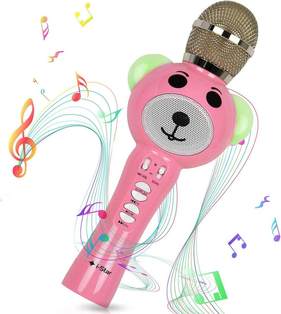 i-Star Kids Karaoke Microphone Pink- 90043PI - anydaydirect