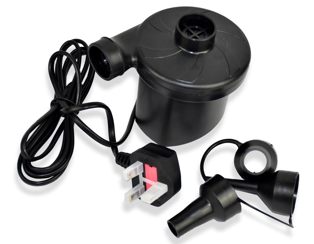 Electric Air Pump for Air Bed Mattress Inflatables Paddling Pool Beach Toys Inflator Deflator 3 Nozzles - anydaydirect