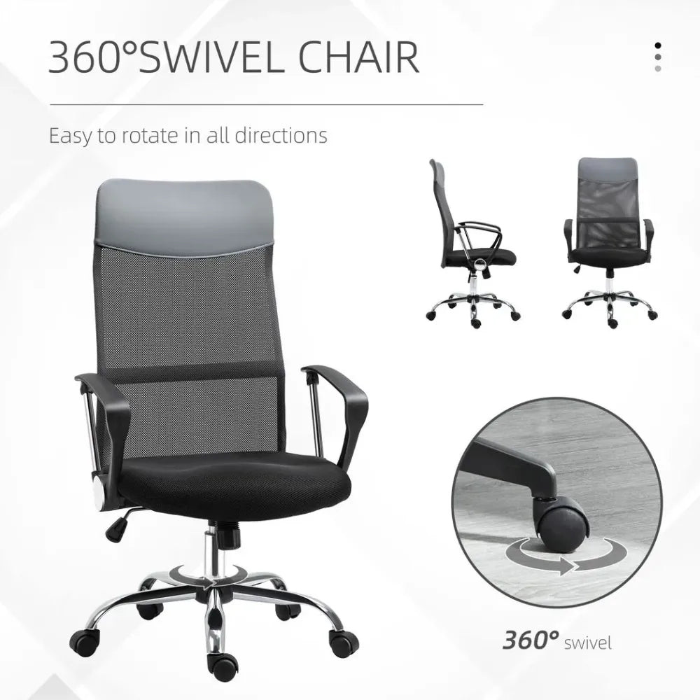 Executive Office Chair High Back Mesh Chair Seat Office Desk Chairs, Black - anydaydirect