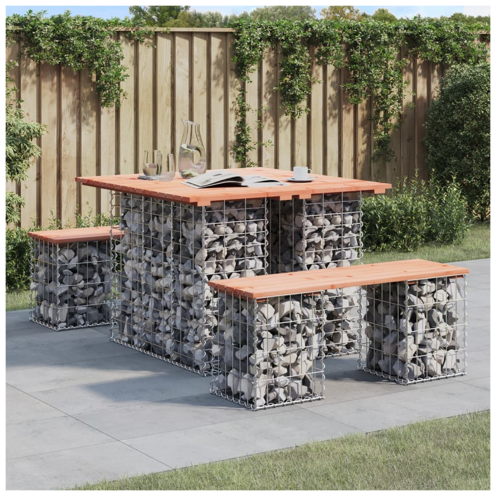 vidaXL Garden Bench Gabion Design 100x102x72 cm Solid Wood Douglas - anydaydirect