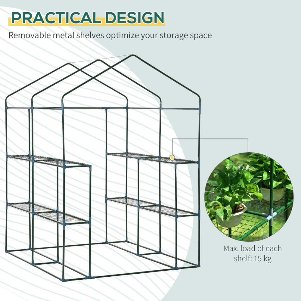 Steel Frame Greenhouse Steel Frame, 2 Shelves - anydaydirect