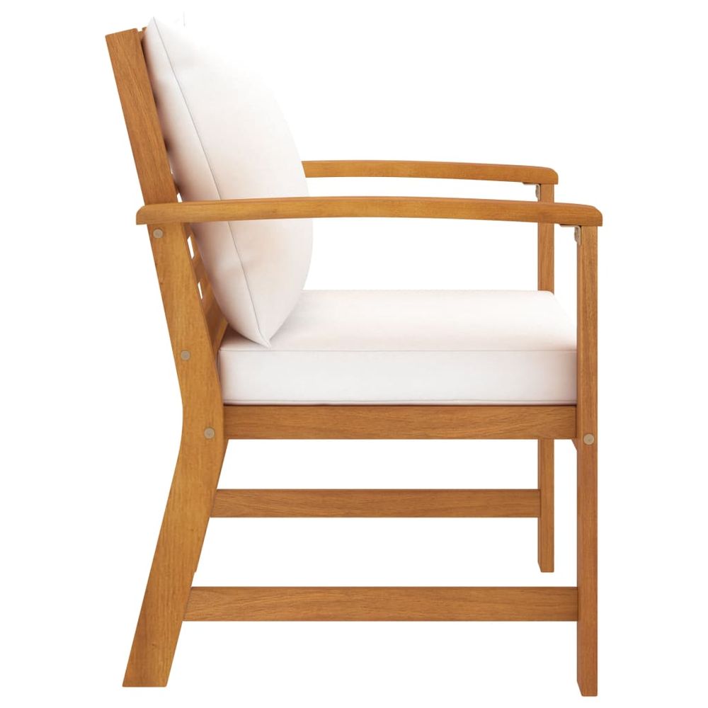 vidaXL Garden Chairs 2 pcs with Cream Cushions Solid Wood Acacia - anydaydirect