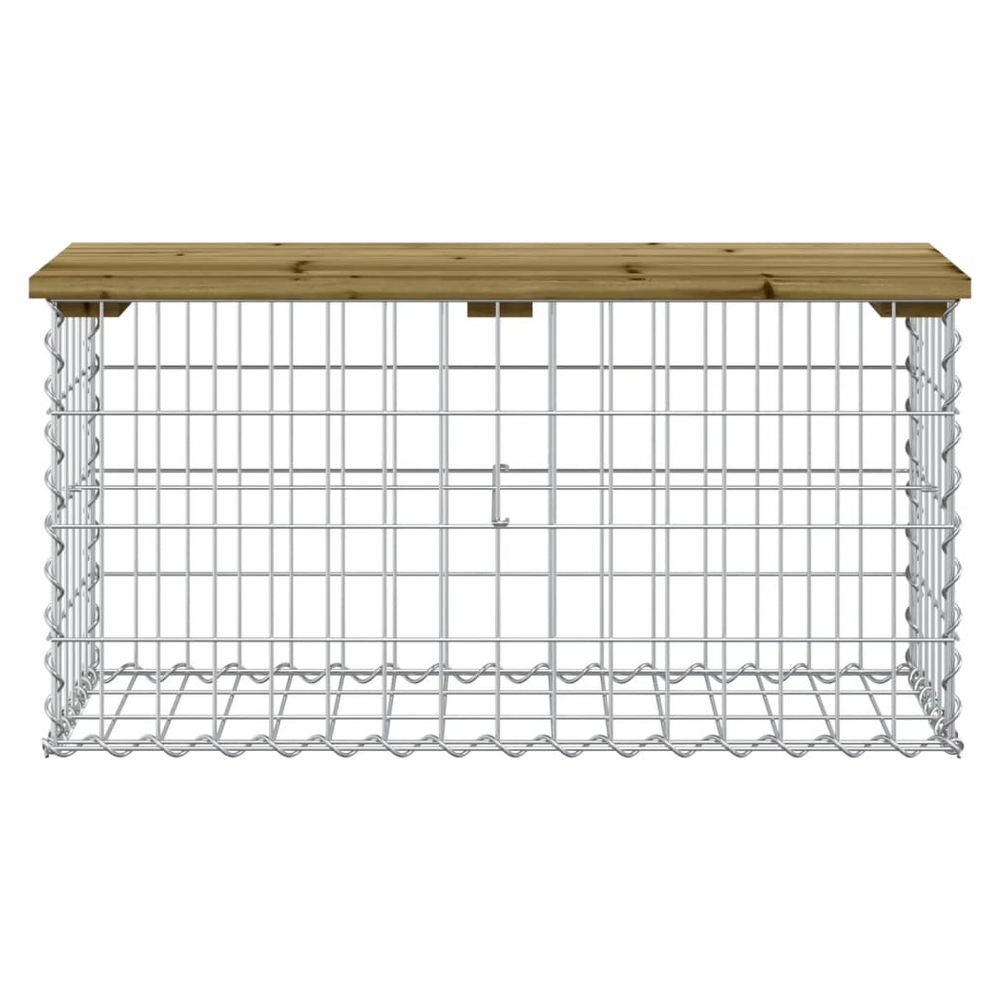 vidaXL Garden Bench Gabion Design 83x31.5x42 cm Impregnated Wood Pine - anydaydirect