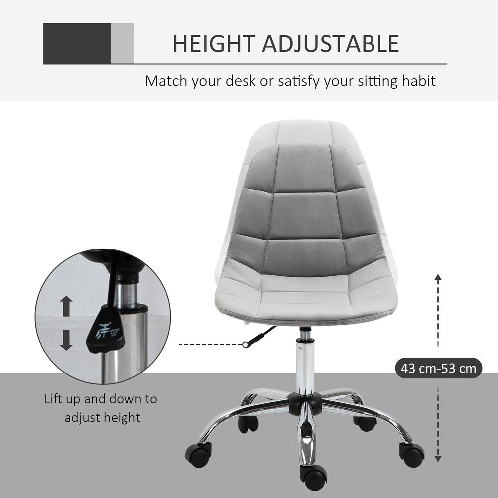 Ergonomic Office Chair with Adjustable Height for Home Office, Grey Vinsetto - anydaydirect