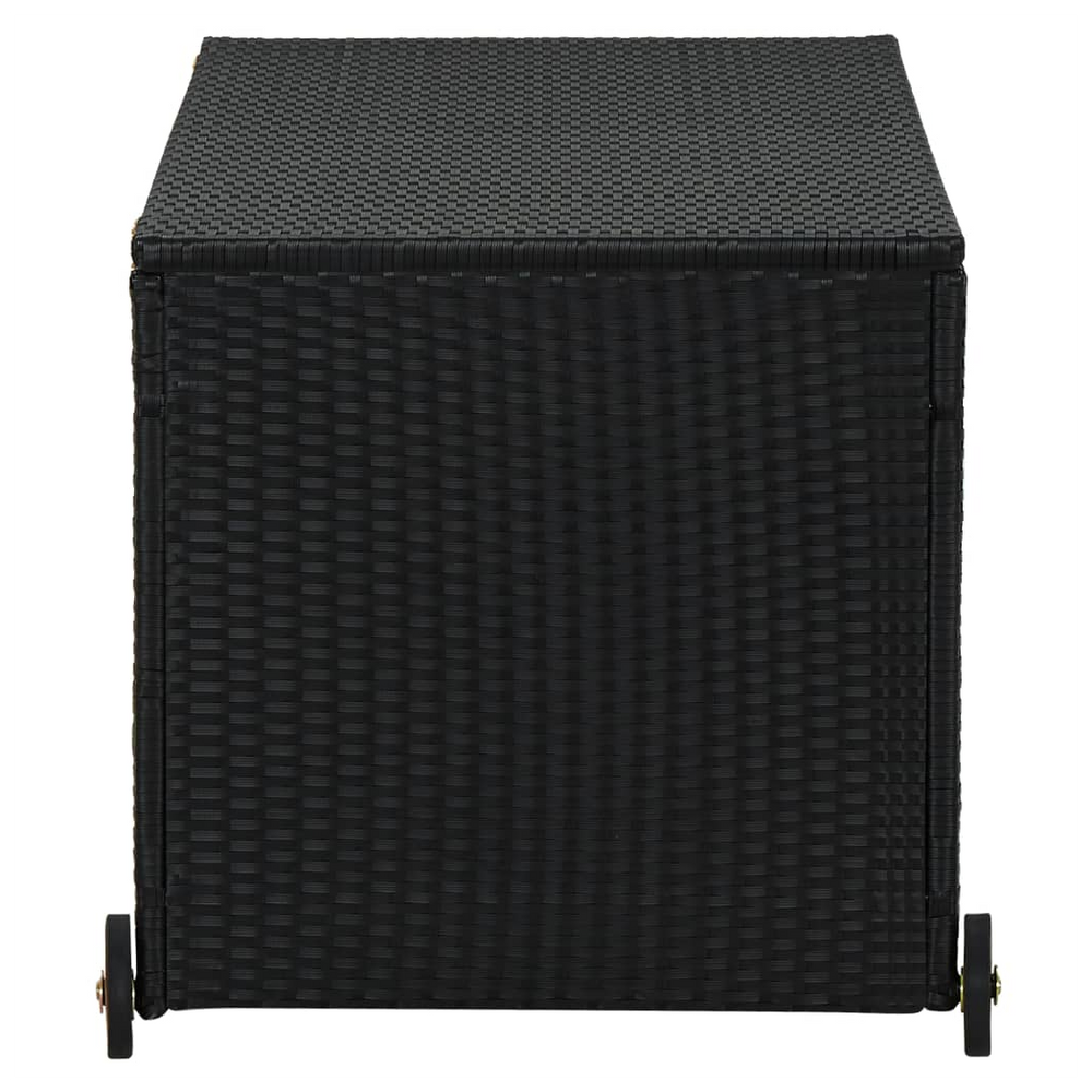 Garden Storage Box Black 120x65x61 cm Poly Rattan - anydaydirect