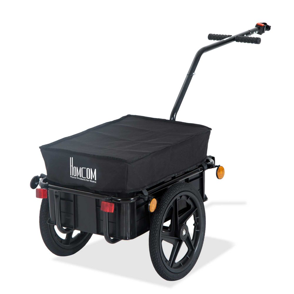 Bike Trailer Stroller Cargo Trailer Black - anydaydirect