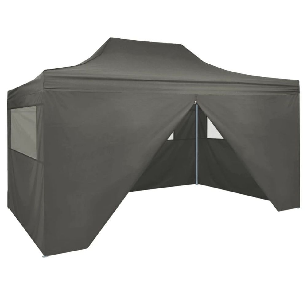 Foldable Tent Pop-Up with 4 Side Walls 3x4.5 m Blue - anydaydirect