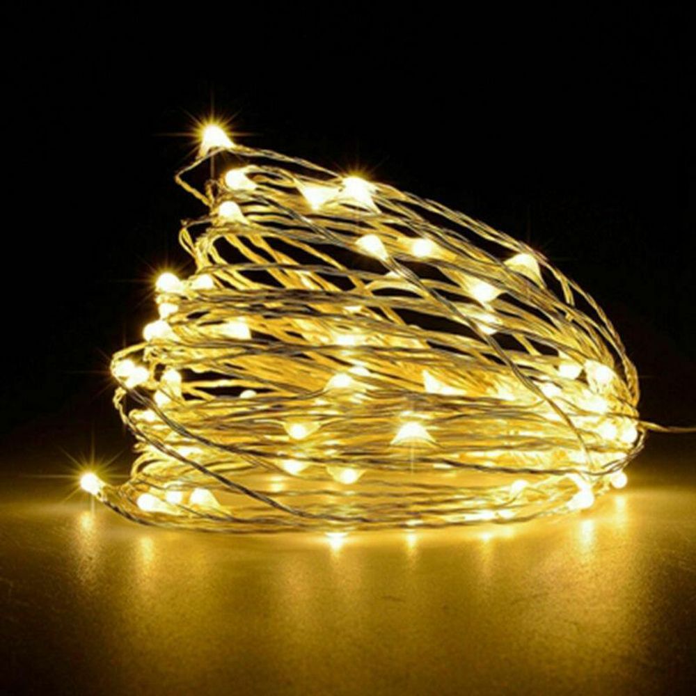 20 Warm Light White LED String Fairy Lights Battery Home Twinkle Decor Party Christmas Garden - anydaydirect