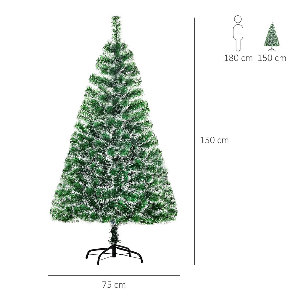 5ft Indoor Christmas Tree Artificial Deco Xmas Gift Metal Stand 416 Tips - anydaydirect