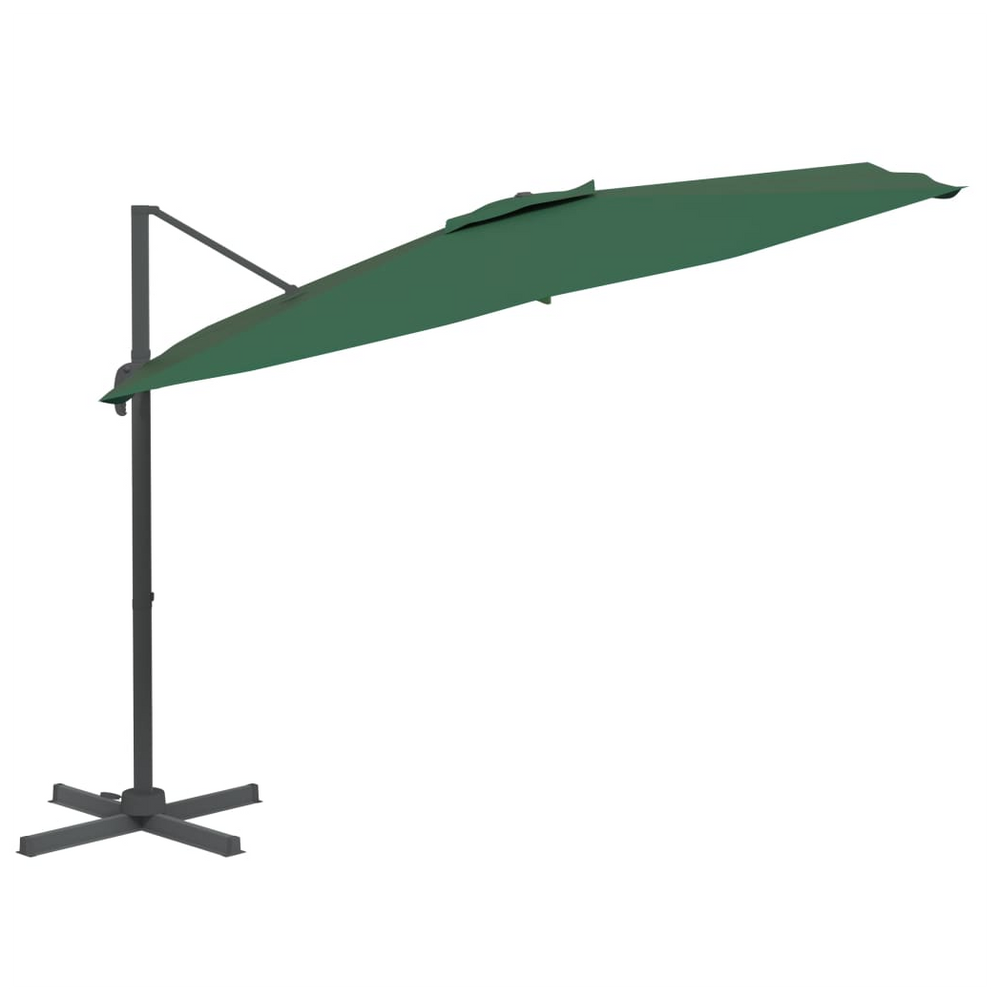 Cantilever Umbrella with Aluminium Pole Green 300x300 cm - anydaydirect