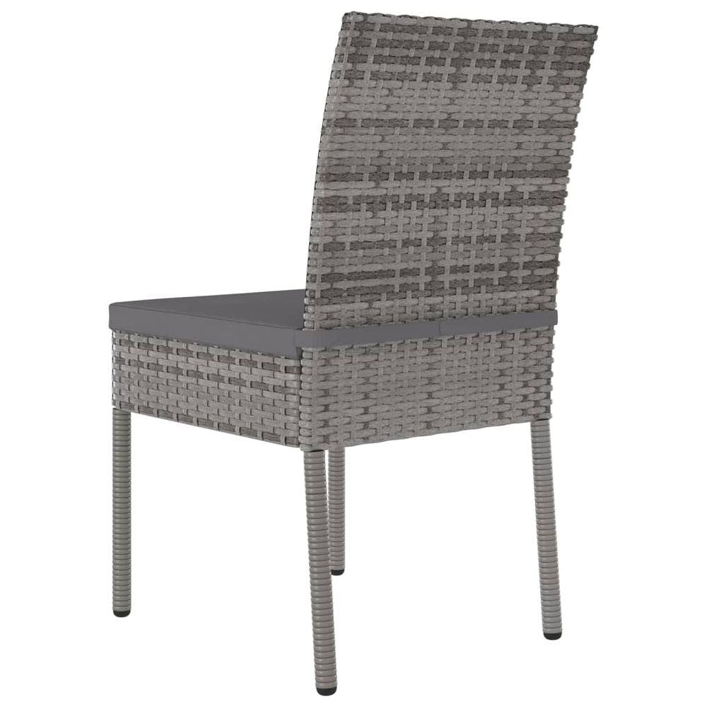 Garden Dining Chairs 4 pcs Poly Rattan Grey - anydaydirect