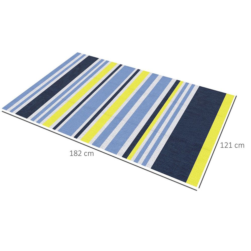 Reversible Outdoor Rug for RV Camping Beach, Plastic Straw Mat, 121 x 182 cm - anydaydirect