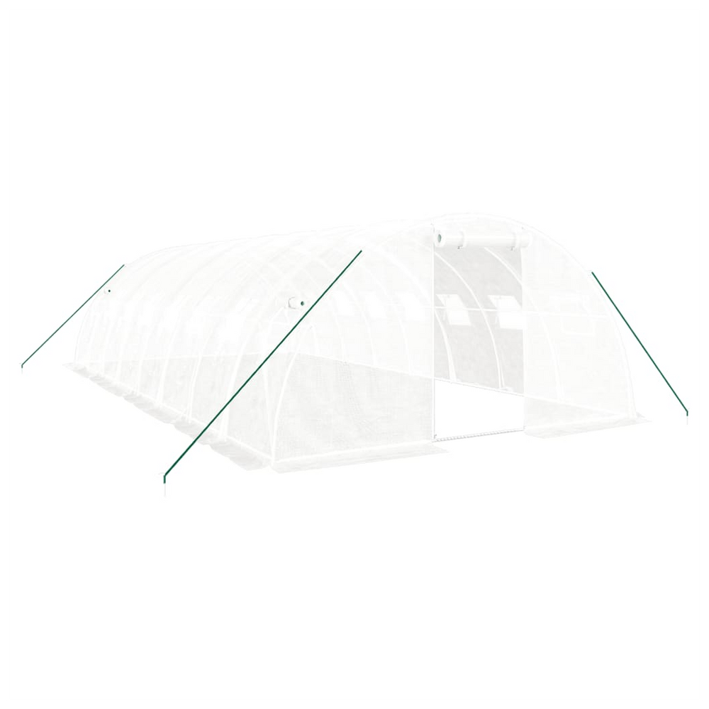 vidaXL Greenhouse with Steel Frame White 32 m² 8x4x2 m - anydaydirect