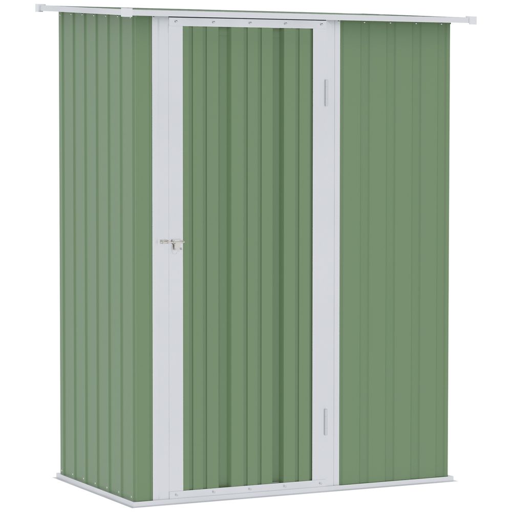 Garden Storage Shed, Sloped Roof, Lockable Door Green, 142x84x189cm - anydaydirect